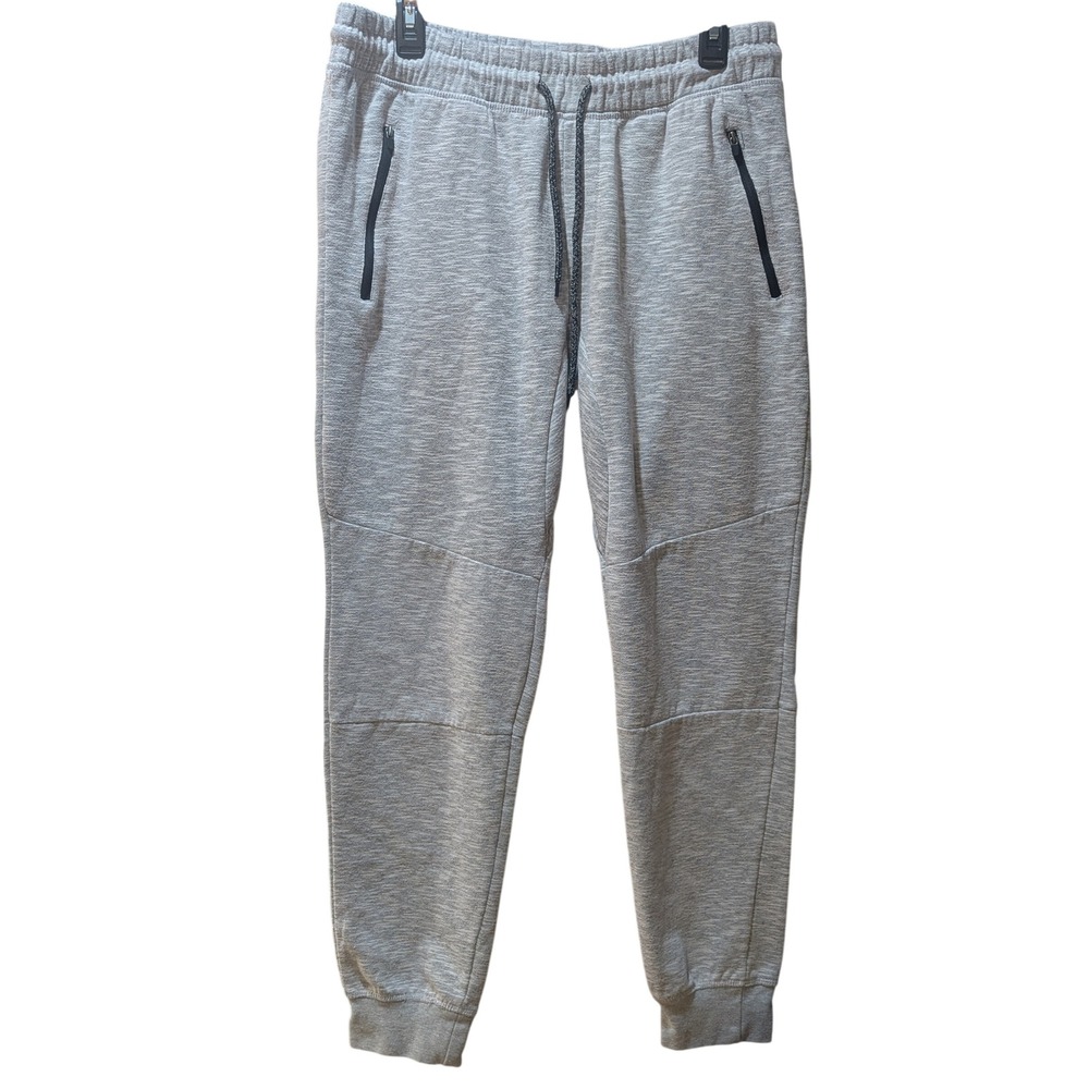 Brooklyn Cloth Large Mens The Jogger Pants Gray Marl Heat Seal Zip Pockets